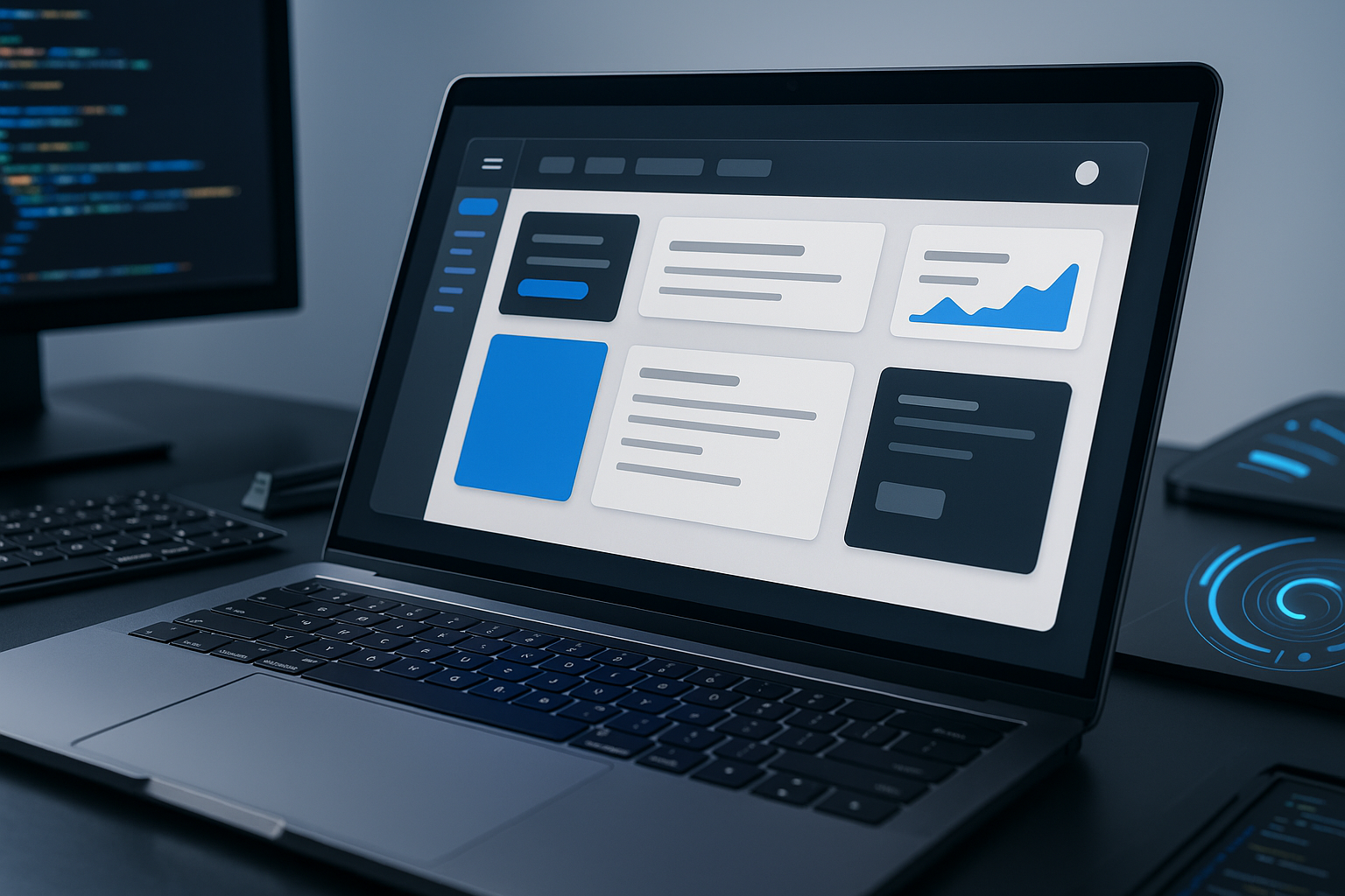 Modern laptop showcasing innovative web application design and development